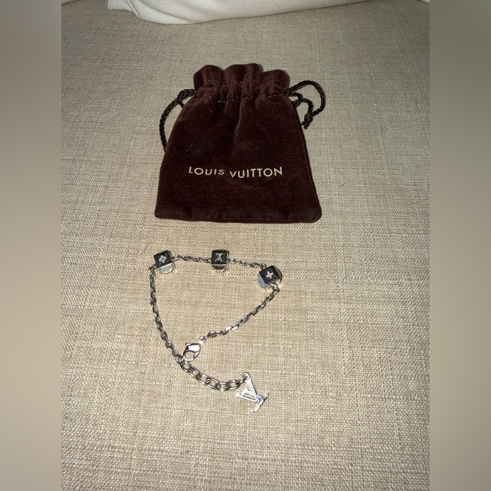 Louis Vuitton Silver-Tone Gamble Crystal Bracelet with Swarovski Crystals